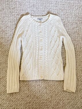 JESSICA SPORT cream buttoned sweater